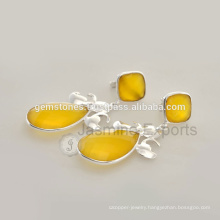 Handmade Yellow Chalcedony Designer Indian Silver Jewelry For Very Special Day Christmas